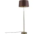 QAZQA Gulvlampe guld/messing med brun skærm 45 cm justerbar - Parte