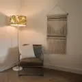 QAZQA Gulvlampe messing med bladskærm 50 cm - Kaso