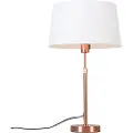 QAZQA Kobber bordlampe med hvid skærm 35 cm justerbar - Parte