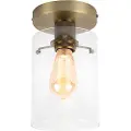 QAZQA Moderne loftslampe bronze med glas - Dome