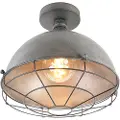QAZQA Industriel loftslampe antiksølv 32 cm - Course