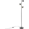 QAZQA Moderne gulvlampe 3-lys sort med guld indvendig - Buell Deluxe