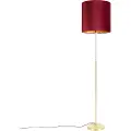 QAZQA Gulvlampe guld/messing med rød fløjlsskærm 40/40 cm - Parte