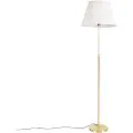 QAZQA Gulvlampe guld/messing med plisseret skærm creme 45 cm - Parte