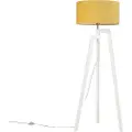 QAZQA Moderne gulvlampe hvid med majsfarvet skærm 50 cm - Puros