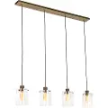 QAZQA Skandinavisk pendellampe bronze med glas 4-lys - Dome