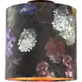 QAZQA Loftslampe med fløjlsskærm blomster med guld 25 cm - Combi sort