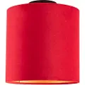 QAZQA Loftslampe med rød fløjlsskærm med guld 25 cm - Combi sort