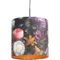 QAZQA Pendellampe med fløjlsskærm blomster med guld 40 cm - Combi