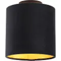 QAZQA Loftslampe med sort og guld fløjlsskærm 20 cm - Combi Black