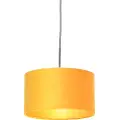 QAZQA Pendellampe med fløjlsskærm oker med guld 35 cm - Combi
