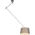 QAZQA Stål pendellampe med taupe-farvet linieskærm 35 cm - Blitz