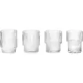 Ferm Living Vandglas RIPPLE 200 ml, sæt med 4 stk, lys, fast LIVING
