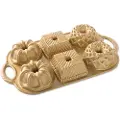 Nordic Ware Kageform GEO BUNDLETTE BUNDT, til 6 minibundt kager, forskellige former, guld, Nordic Ware