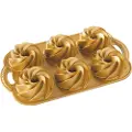 Nordic Ware Kageform GEO BUNDLETTE BUNDT, til 6 minibundt kager, guld, Nordic Ware