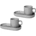 Blomus Espressokop med underkop PILAR, sæt med 2 stk, lysegrå, Blomus
