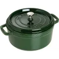 Staub Grydegryde 26 cm, rund, basilikum, støbejern, Staub