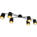 QAZQA Moderne loftslampe sort 6-lys - Lofty