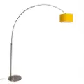 QAZQA Stål bue lampe med gul skærm 35/35/20 - XXL