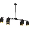 QAZQA Moderne pendellampe sort justerbar 6-lys - Lofty