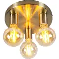 QAZQA Art Deco loftslampe guld rund - Facil 3