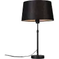 QAZQA Bordlampe sort med skærm sort 35 cm justerbar - Parte