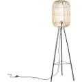 QAZQA Rustik gulvlampe rattan - Manila