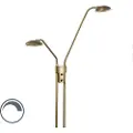 QAZQA Moderne gulvlampe bronze med læselampe inkl. LED - Eva