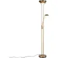 QAZQA Bronze gulvlampe med læselampe inkl. LED og lysdæmper - Diva 2