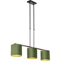 QAZQA Pendellampe med fløjlsskærme grøn med guld 20cm - Combi 3 Deluxe