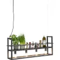 QAZQA Pendellampe sort med reol 4-lys - Cage Rack