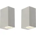 QAZQA Sæt med 2 Moderne væglamper aluminium 2-lys IP44 - Baleno