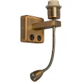 QAZQA Væglampe bronze inkl. LED med læsearmen - Brescia Combi