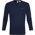 Levi's Levi'stil mænd. 72848-0001 Original Housemark T-shirt navy (XXL), Casual, Bomuld, Lange ærmer, Bæredygtig, Blå