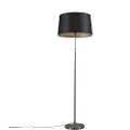 QAZQA Gulvlampe stål med skærm sort 45 cm justerbar - Parte