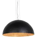 QAZQA Industriel pendellampe sort med guld 70 cm - Magna