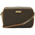 Michael Kors Michael Korstil kvinder. 32F1GJ6C7B Stor Jet Set-skuldertaske med brunt logo (OSFA), Casual, Polyester