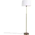 QAZQA Gulvlampe bronze med linnedskærm hvid 45 cm justerbar - Parte