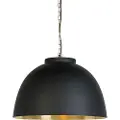 QAZQA Pendellampe sort med messing indvendig 60 cm - Hoodi