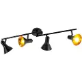 QAZQA Moderne spotlight sort med guld 4-lys - Magno