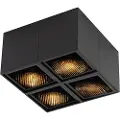QAZQA Design Spotlight Sort 4-lys - Qubo Honey