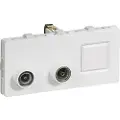 LK FUGA antenne/dataudtag 2 modul TV, R og RJ45 slutdåse, type TD301, hvid