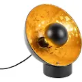 QAZQA Industriel bordlampe sort med guld indvendig - Magna Eglip
