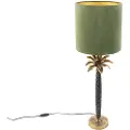 QAZQA Art Deco bordlampe med fløjlsskærm grøn 25 cm - Areka