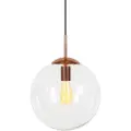 QAZQA Art Deco Hængelampe Kobber med klart glas 30 cm - Ball 30
