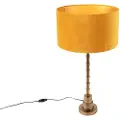 QAZQA Art Deco bordlampe med fløjlsskærm gul 35 cm - Pisos