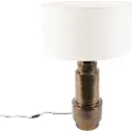 QAZQA Art Deco bordlampe med skærm hvid 50 cm - Bruut