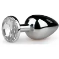 EasyToys - metal anal plug (sølv-hvid)