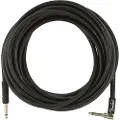 Fender Professionelt 25 Fod Langt Lige/Vinklet Instrumentkabel Sort