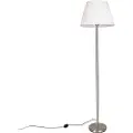 QAZQA Moderne gulvlampe stål med hvid plisseret skærm 45 cm - Simplo